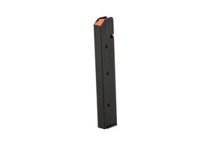 C Products Stainless Steel 32-round Colt style 9mm magazine with high visibility orange follower